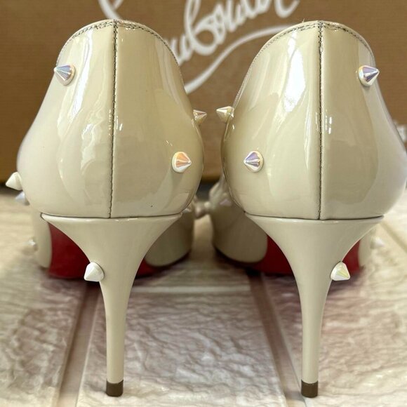 Christian Louboutin Pumps Metallic Glitter DEGRASPIKE 70 PATENT Ivory - Picture 5 of 15